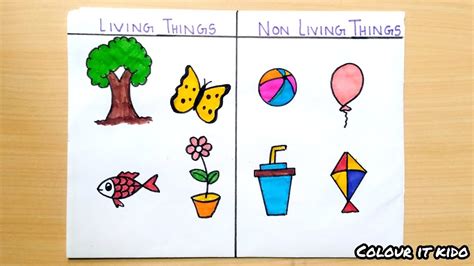 drawing of non living things is called|How to Draw Easy & Simple Living and Non Living Things for Kids .